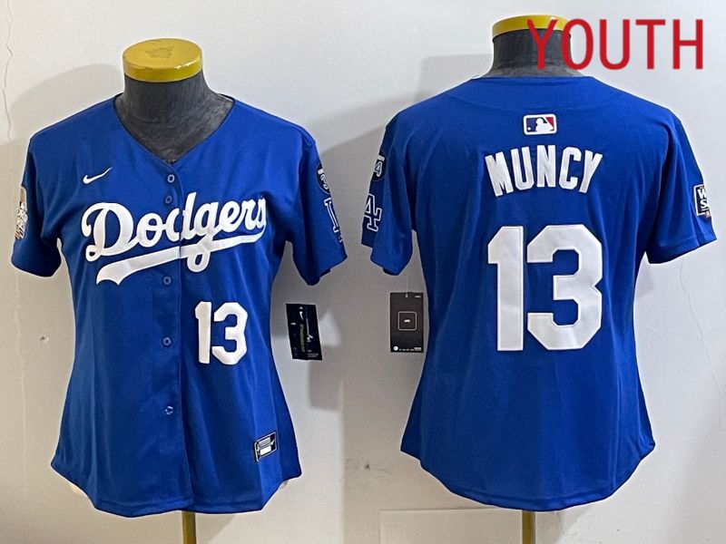 Youth Los Angeles Dodgers #13 Muncy Blue Game 2024 Nike MLB Jersey style 11218